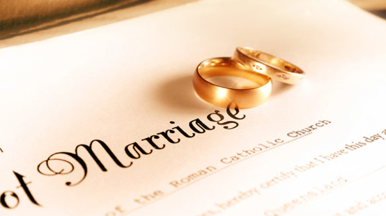 récépissé d'enregistrement du mariage