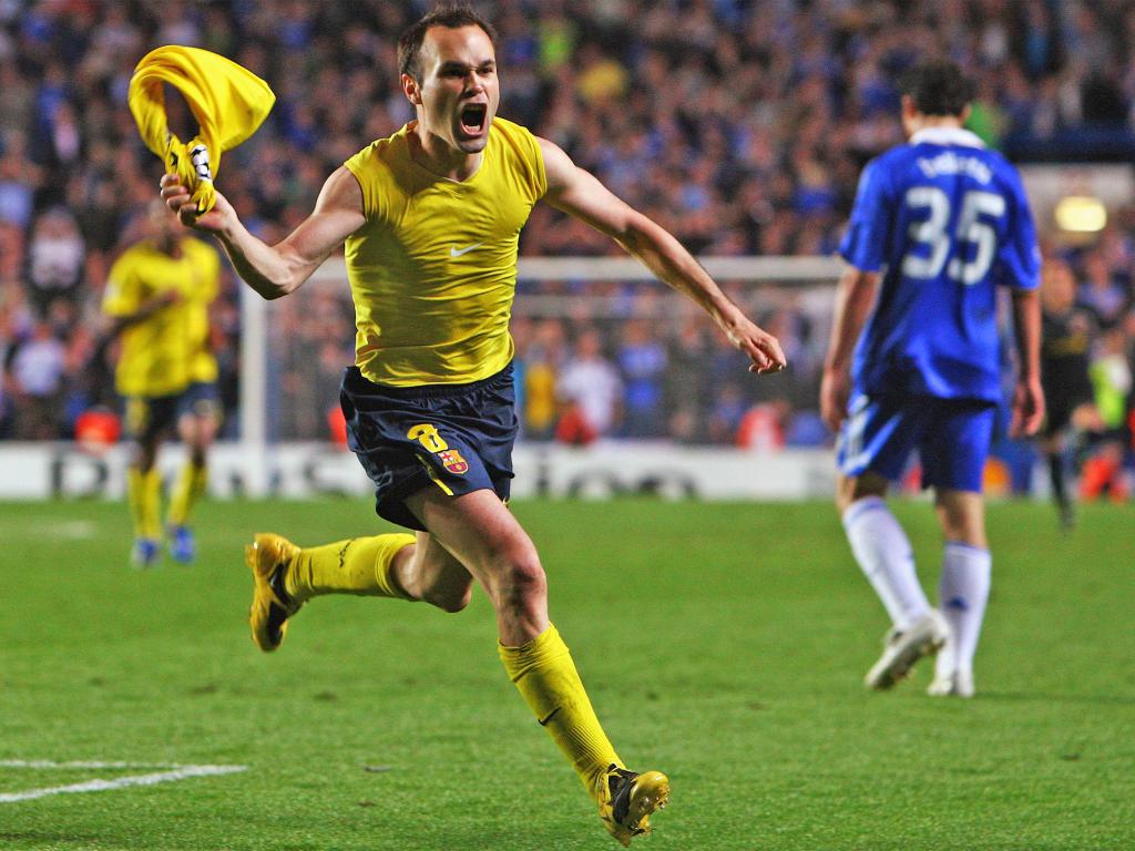 Iniesta après un but oublié fou