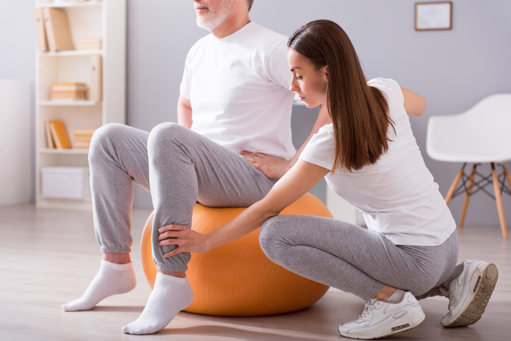Physiothérapie avec un ballon