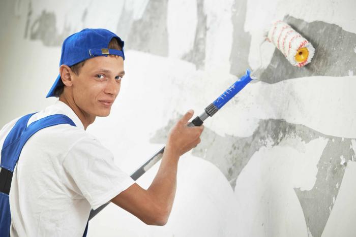 peintre de plâtriers en construction