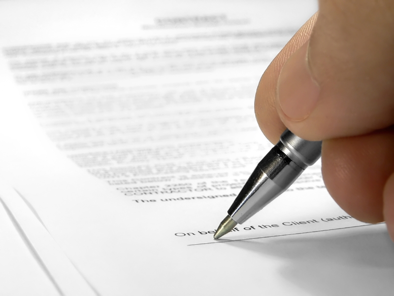 signer un contrat de vente