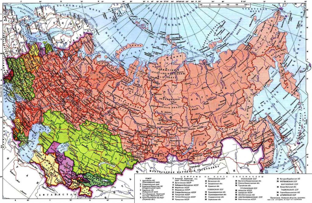 carte de l'URSS