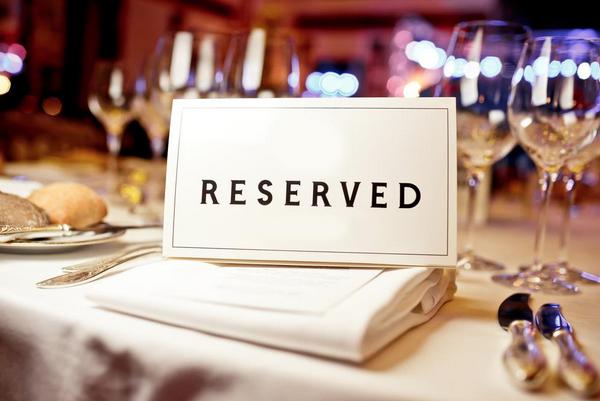 table réservée