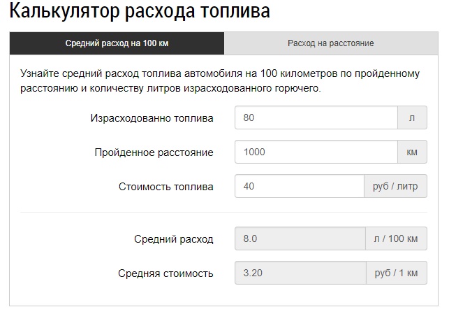 Calculateur de consommation de carburant